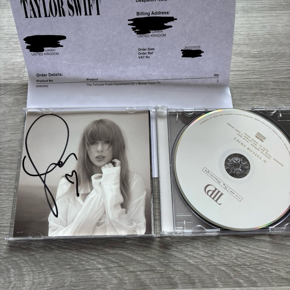 Taylor Swift Signed TTPD with heart